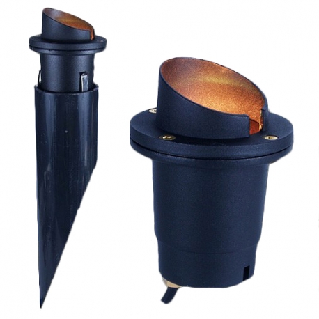 Cast Aluminum 12V LED MR16 Well Light w/ Hood and PVC Sleeve