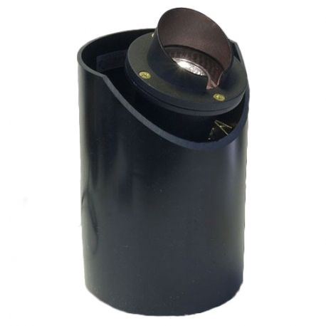 Cast Brass & PVC 12V LED MR16 Adjustable Well Light - With Hood