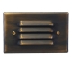 Solid Brass LED Louver Face Mini Recessed Step Light w/ Cast Alum. Housing
