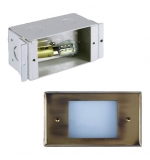 Solid Brass Premium LED Open Face Mini Recessed Step Light w/ Galvanized Steel Housing