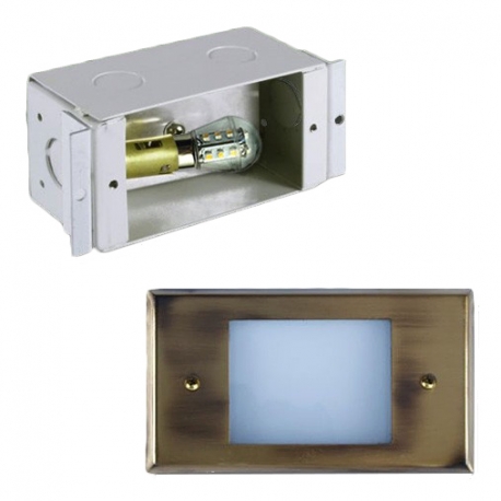 Solid Brass Premium LED Open Face Mini Recessed Step Light w/ Galvanized Steel Housing