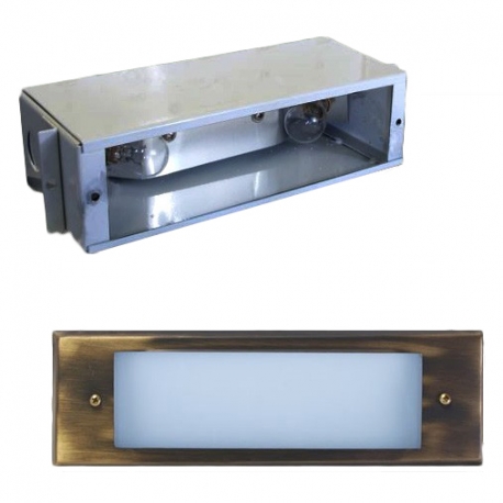 Solid Brass Premium LED Open Face Large Recessed Step Light w/ Galvanized Steel Housing