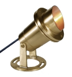 Cast Brass 12V LED MR16 Underwater Light - With Hood