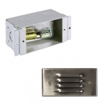 Stainless Steel Premium LED Louver Face Mini Recessed Step Light w/ Galvanized Steel Housing