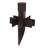 Heavy Duty 15.5" PVC Dirt Mounting Post With Metal Cap (2" Dia.)
