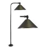 Solid Brass 12V LED Pathway Light - 6.75" Dia. Hammered Cone Adjustable Head