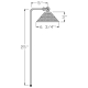 Solid Brass 12V LED Pathway Light - 6.75" Dia. Hammered Cone Adjustable Head