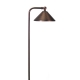 Solid Brass 12V LED Pathway Light - 6.75" Dia. Hammered Cone Adjustable Head