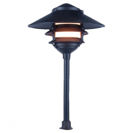 Cast Aluminum 12V G4 LED Three Tier Pagoda Light with Large Top