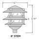 Cast Aluminum 120V A19 LED Three Tier Pagoda Light