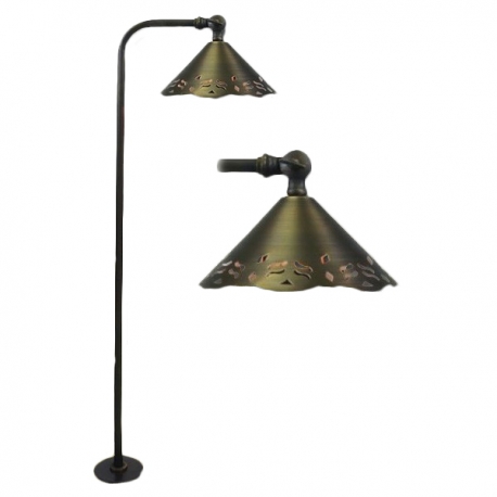 Solid Brass 12V LED Pathway Light - 7" Deco Adjustable Head